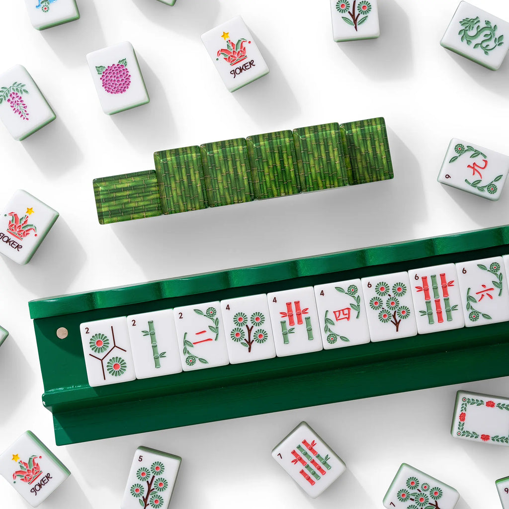 Green Bamboo Grove Mahjong Tiles