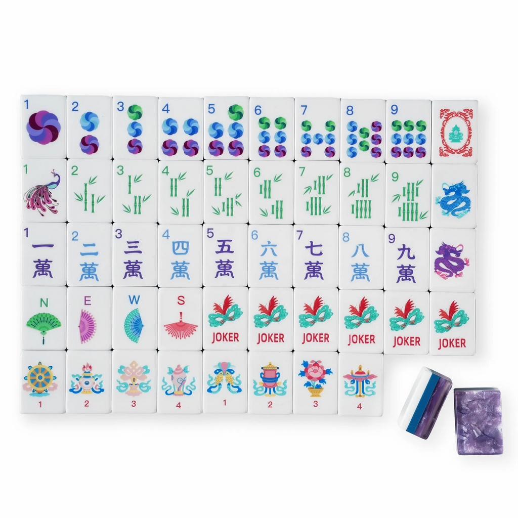 Lavender Shimmer Masquerade Mahjong Set