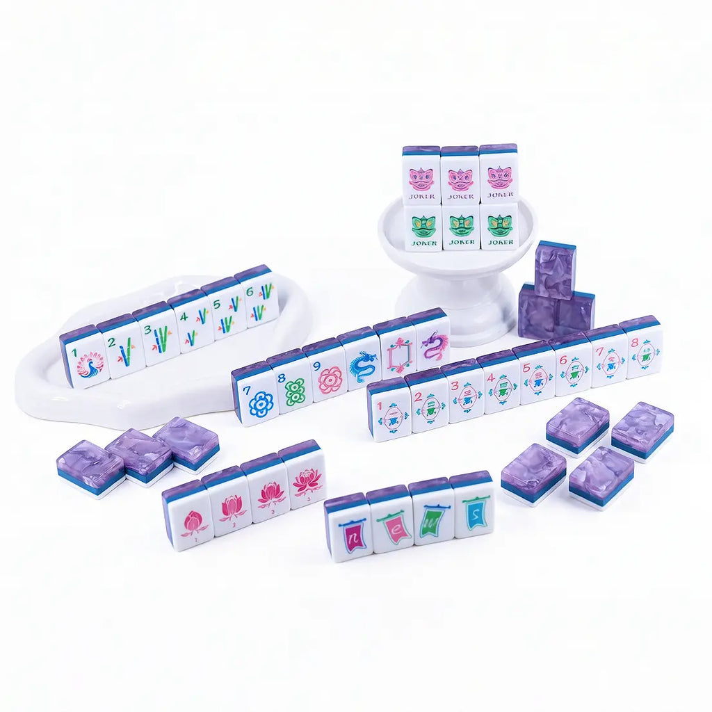 Royal Purple Lotus Mahjong Set