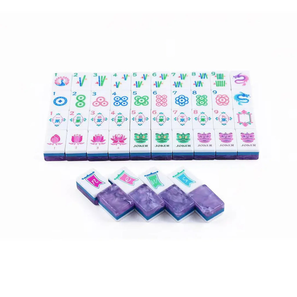 Royal Purple Lotus Mahjong Set