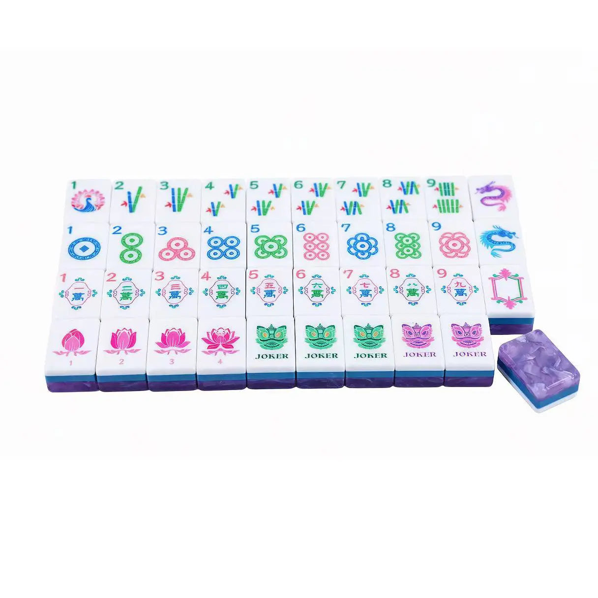 Royal Purple Lotus Mahjong Set