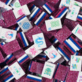 Magenta Glitter Water Lily Mahjong Set