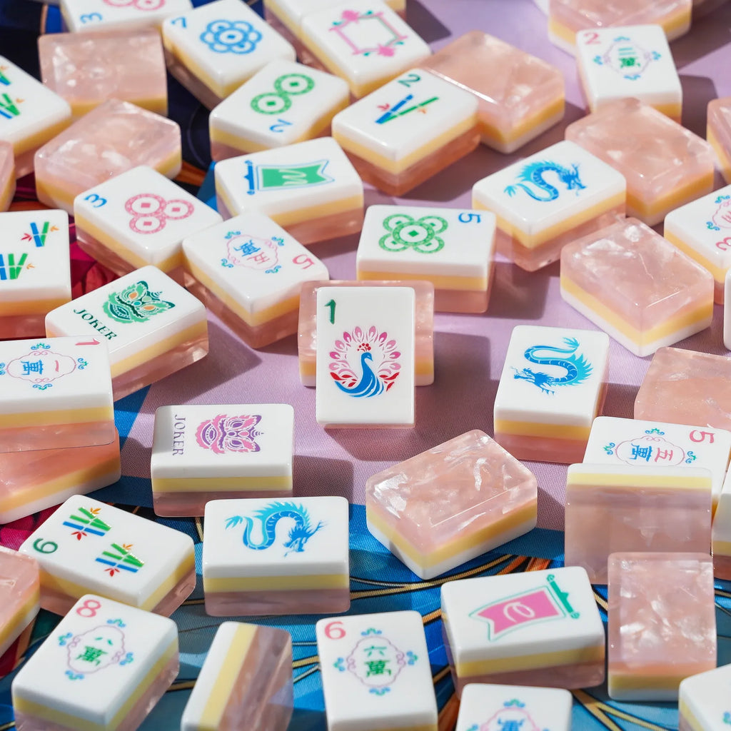 Peach Shimmer Mahjong Set