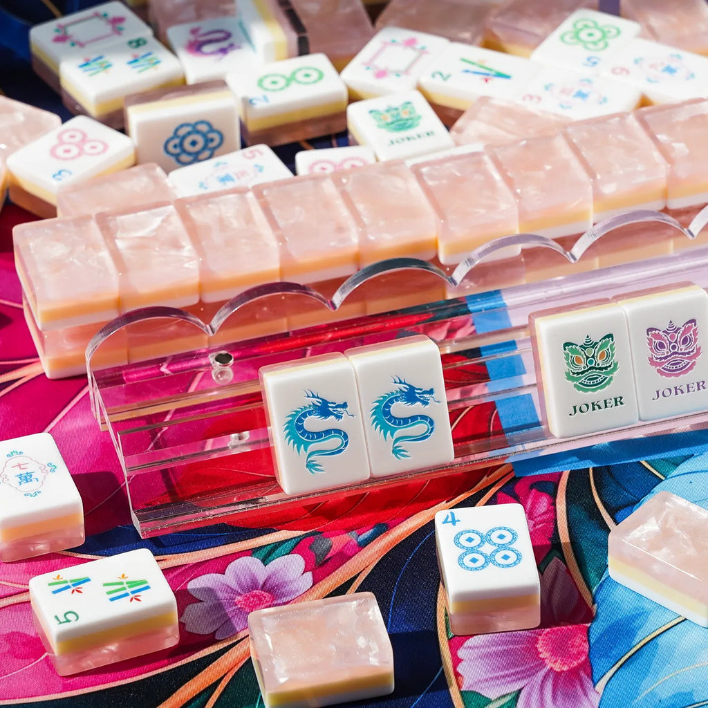 Peach Shimmer Mahjong Set