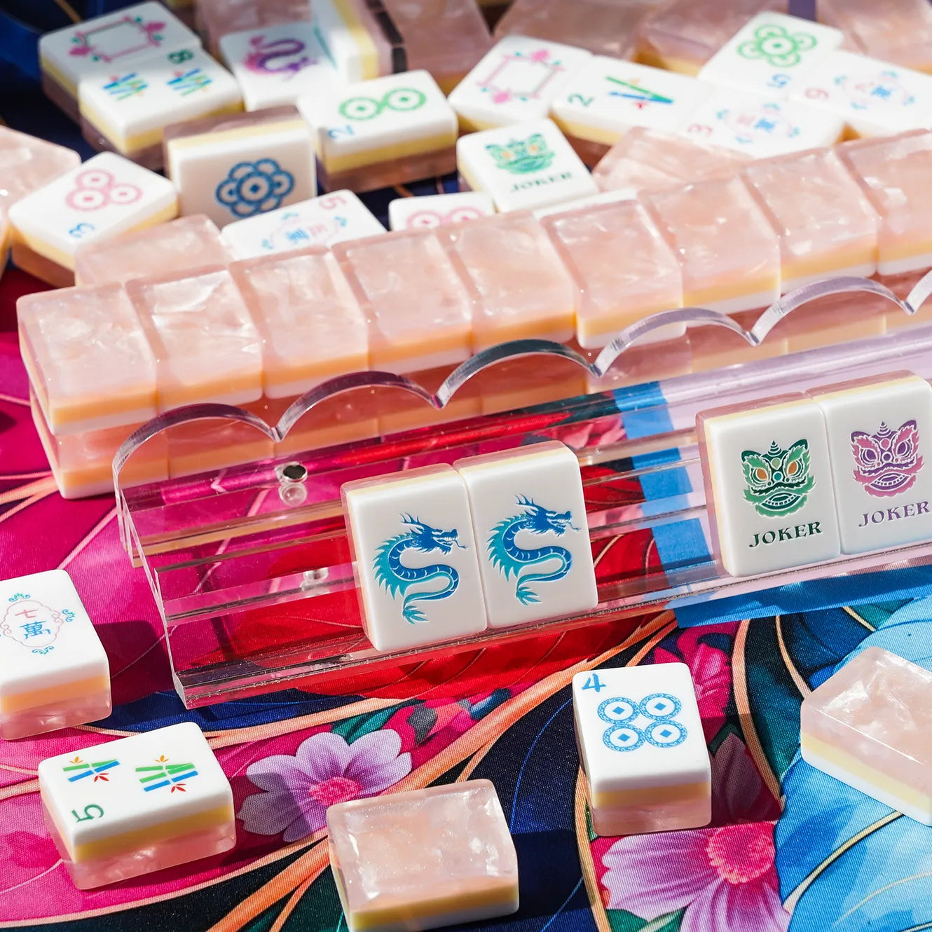 Peach Shimmer Mahjong Set