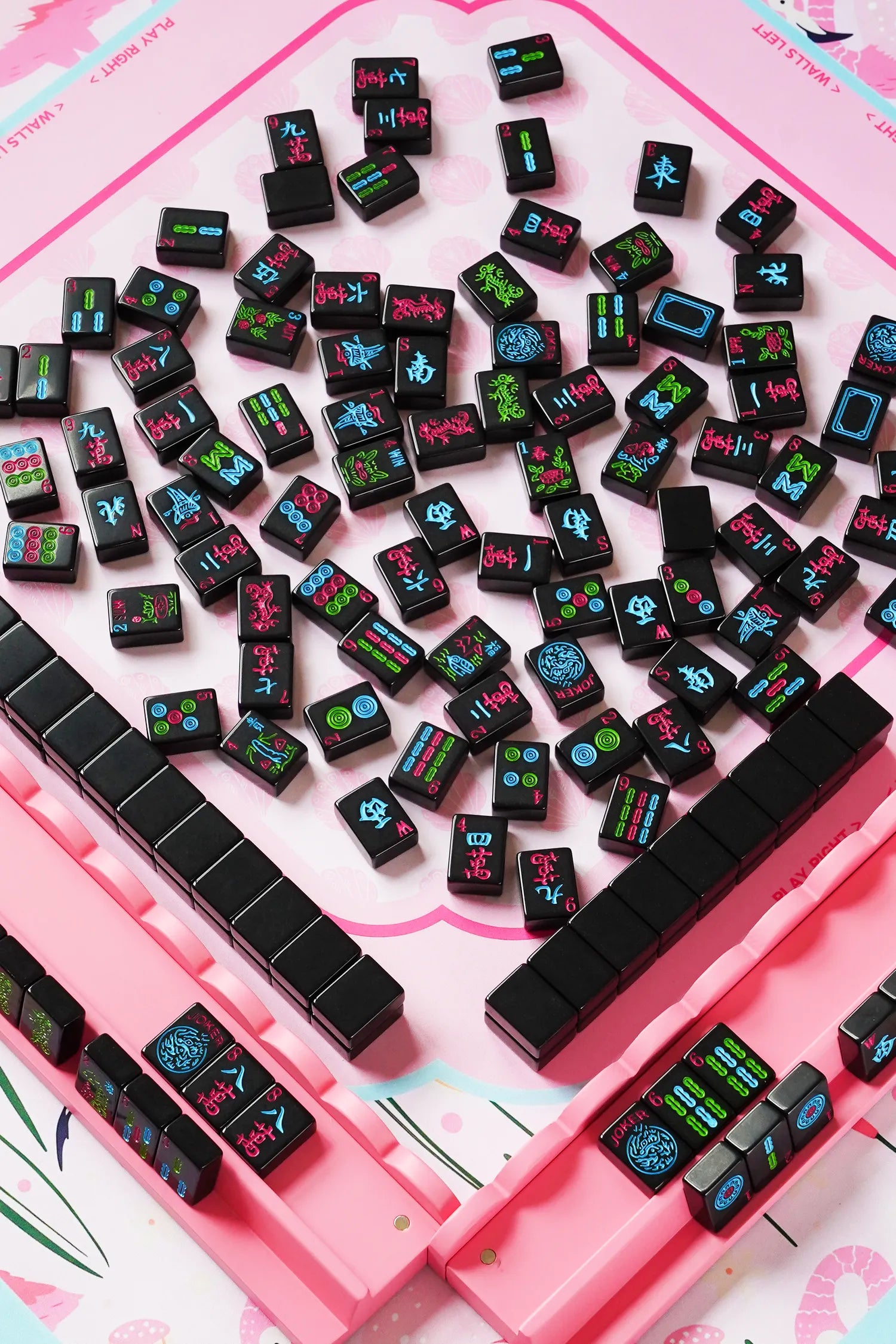 Neon Midnight Melamine Mahjong Set
