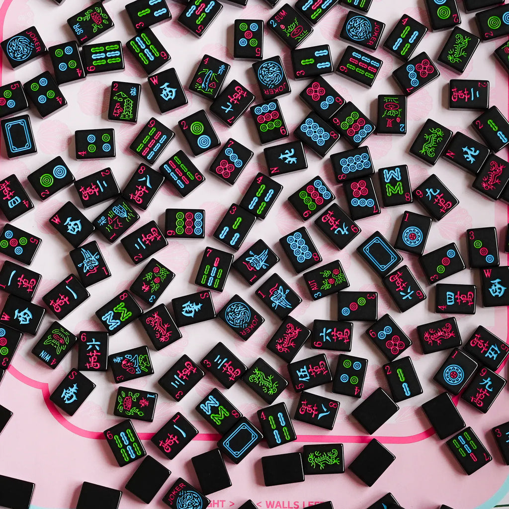 Neon Midnight Melamine Mahjong Set