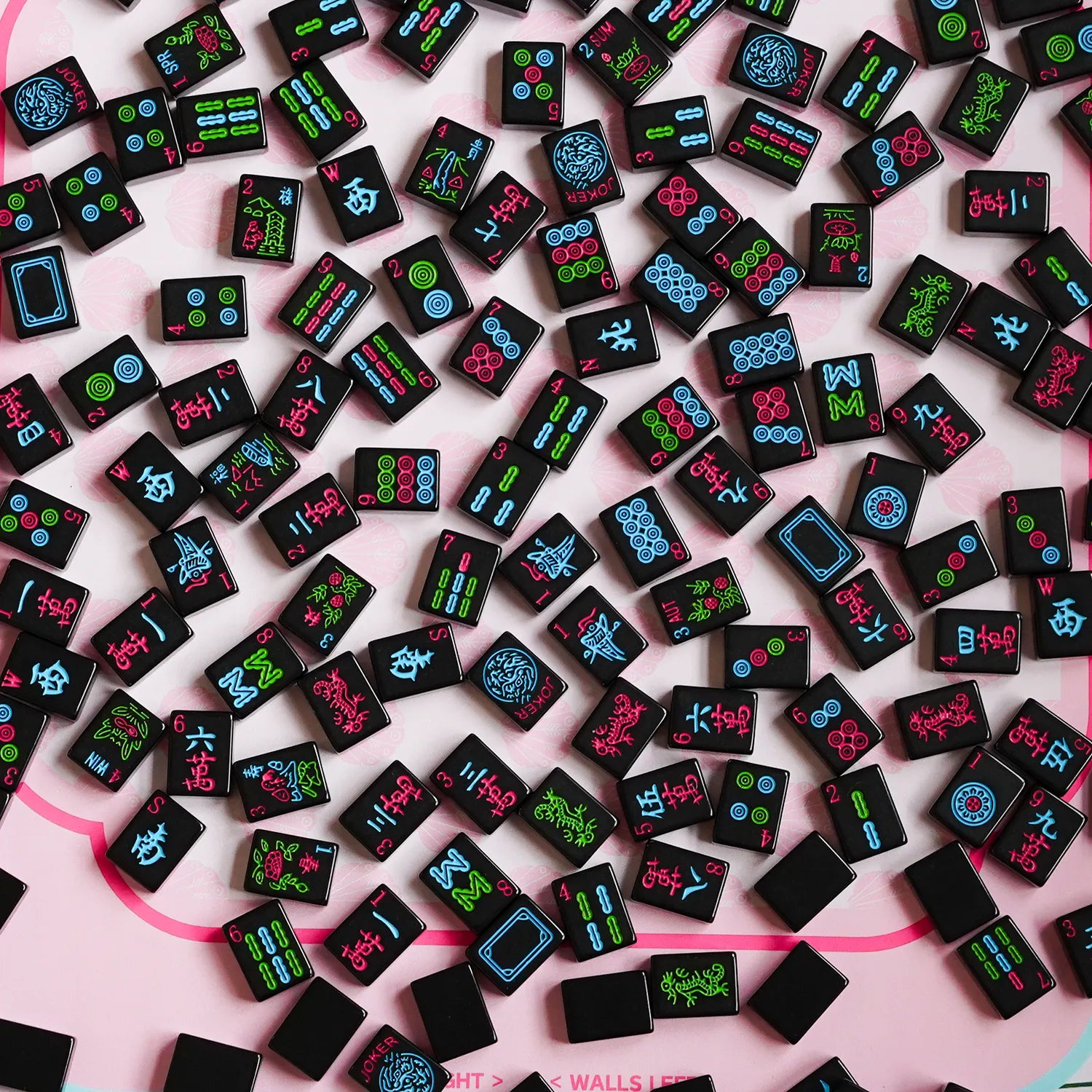 Neon Midnight Melamine Mahjong Set