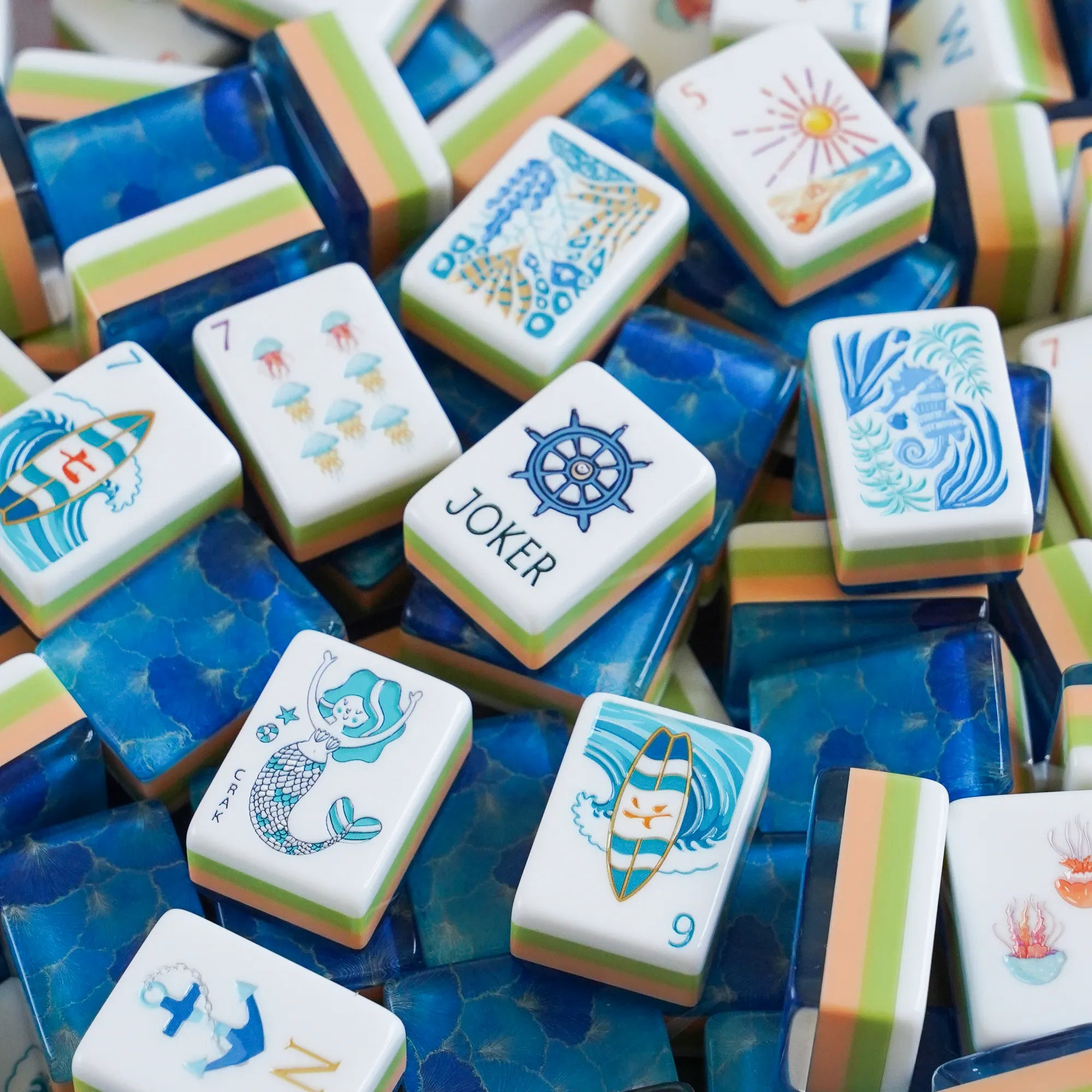 Ocean Coastal Surf Mahjong Set