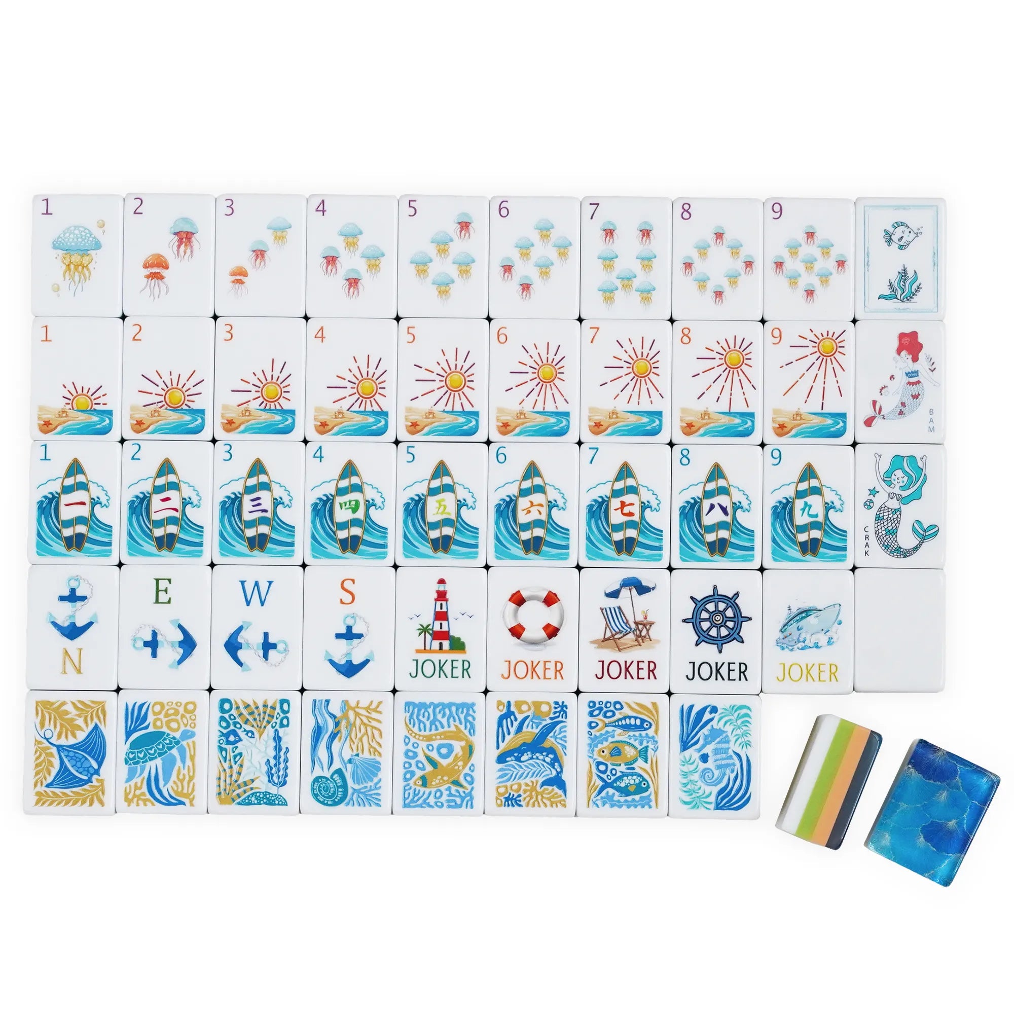 Ocean Coastal Surf Mahjong Set