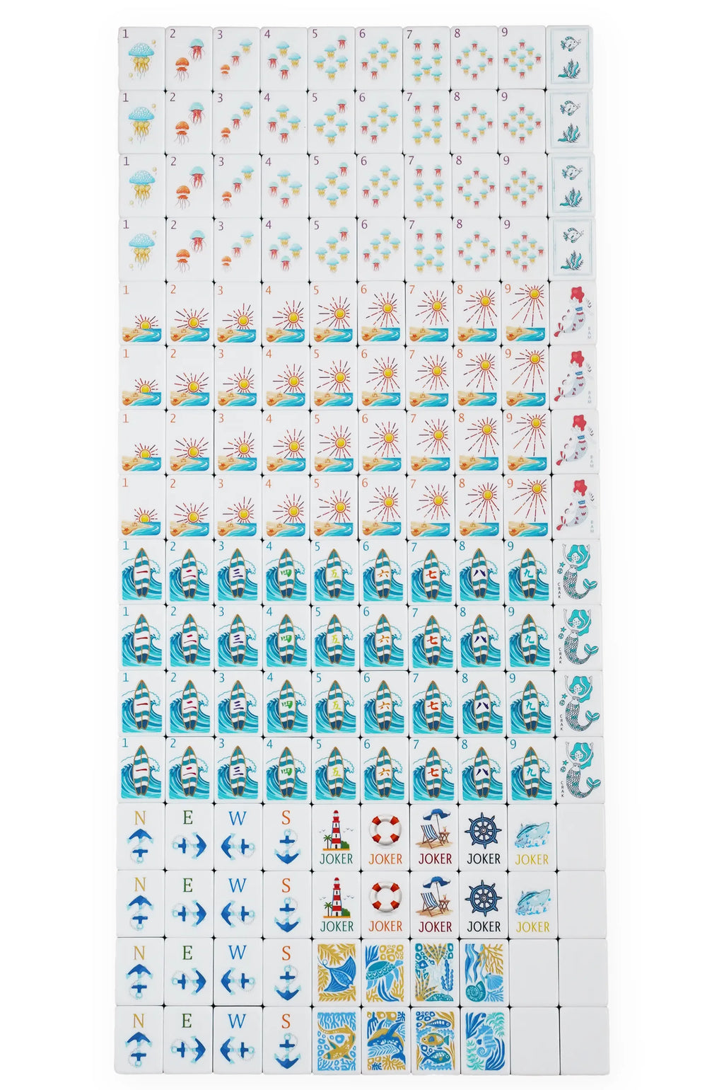 Ocean Coastal Surf Mahjong Set