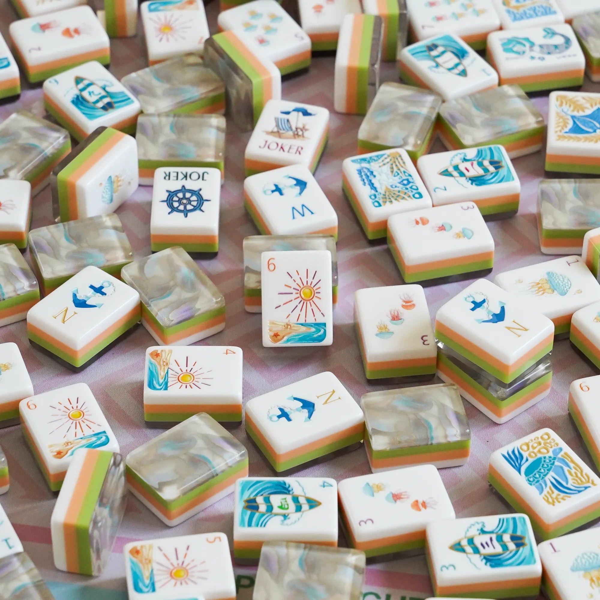 Ocean Coastal Surf Mahjong Set