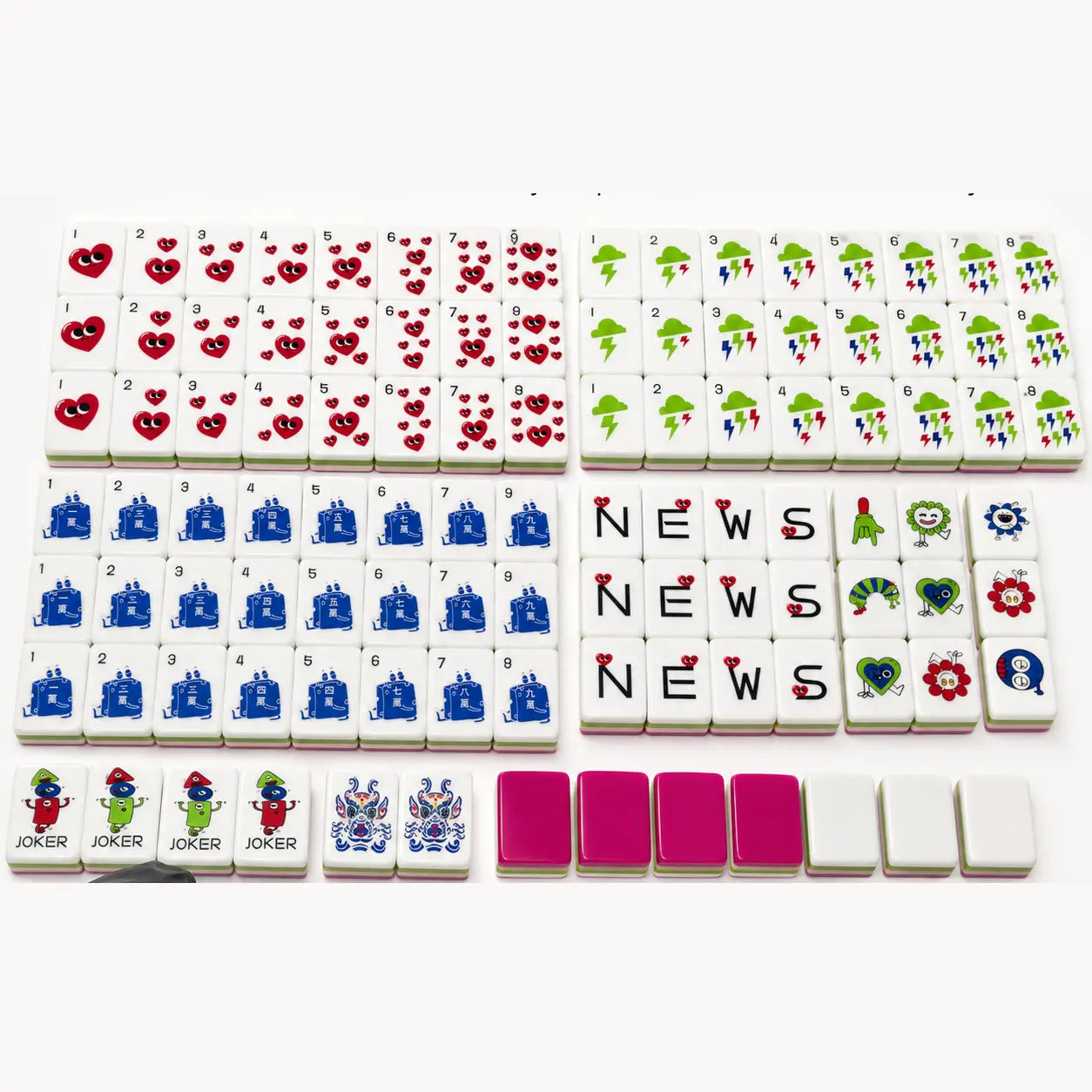 Berry Pink Pop Art Mahjong Set