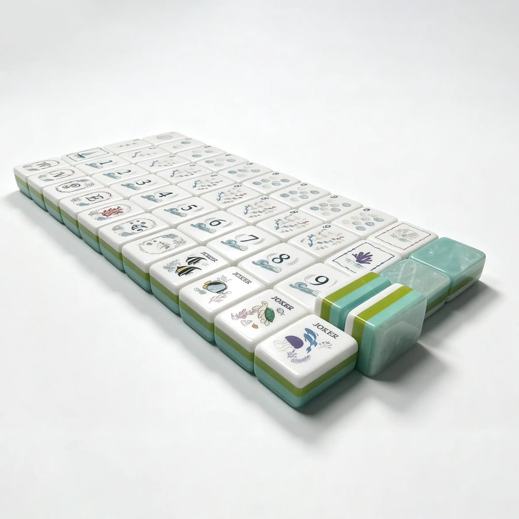 Mint Shimmer Ocean Reef Mahjong Set