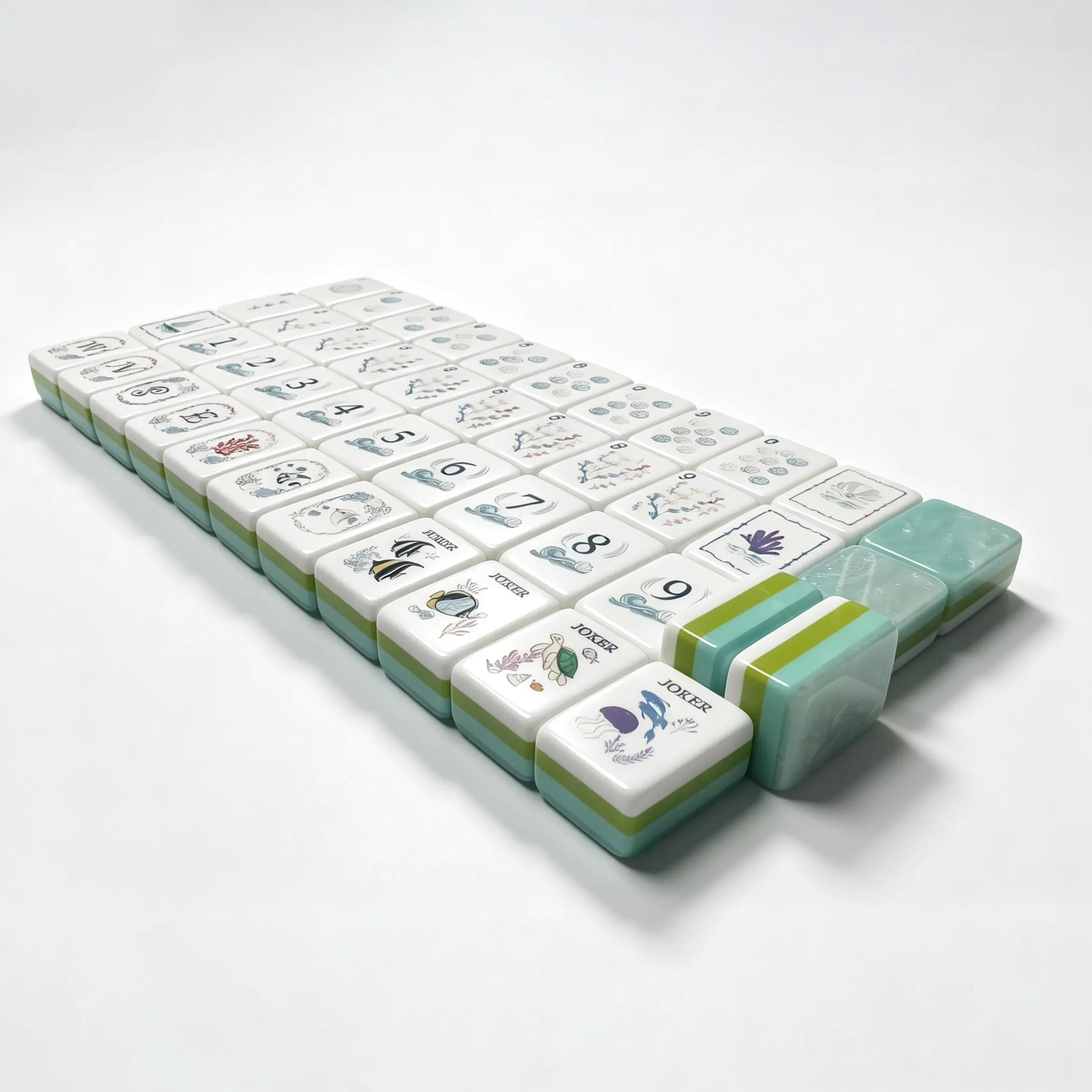 Mint Shimmer Ocean Reef Mahjong Set