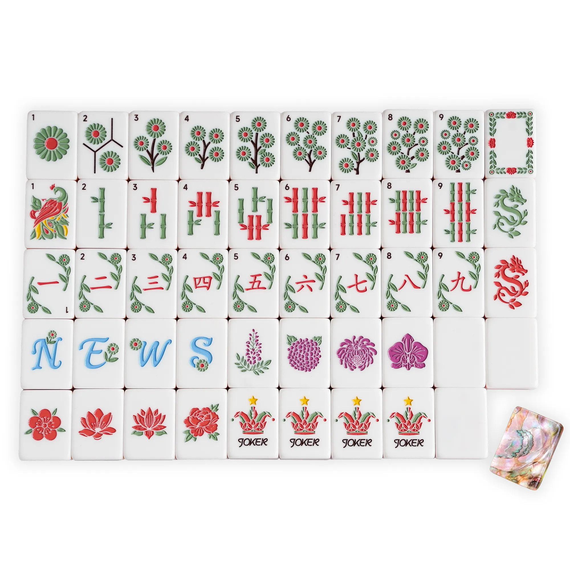 Rose Shell Heritage Mahjong Set