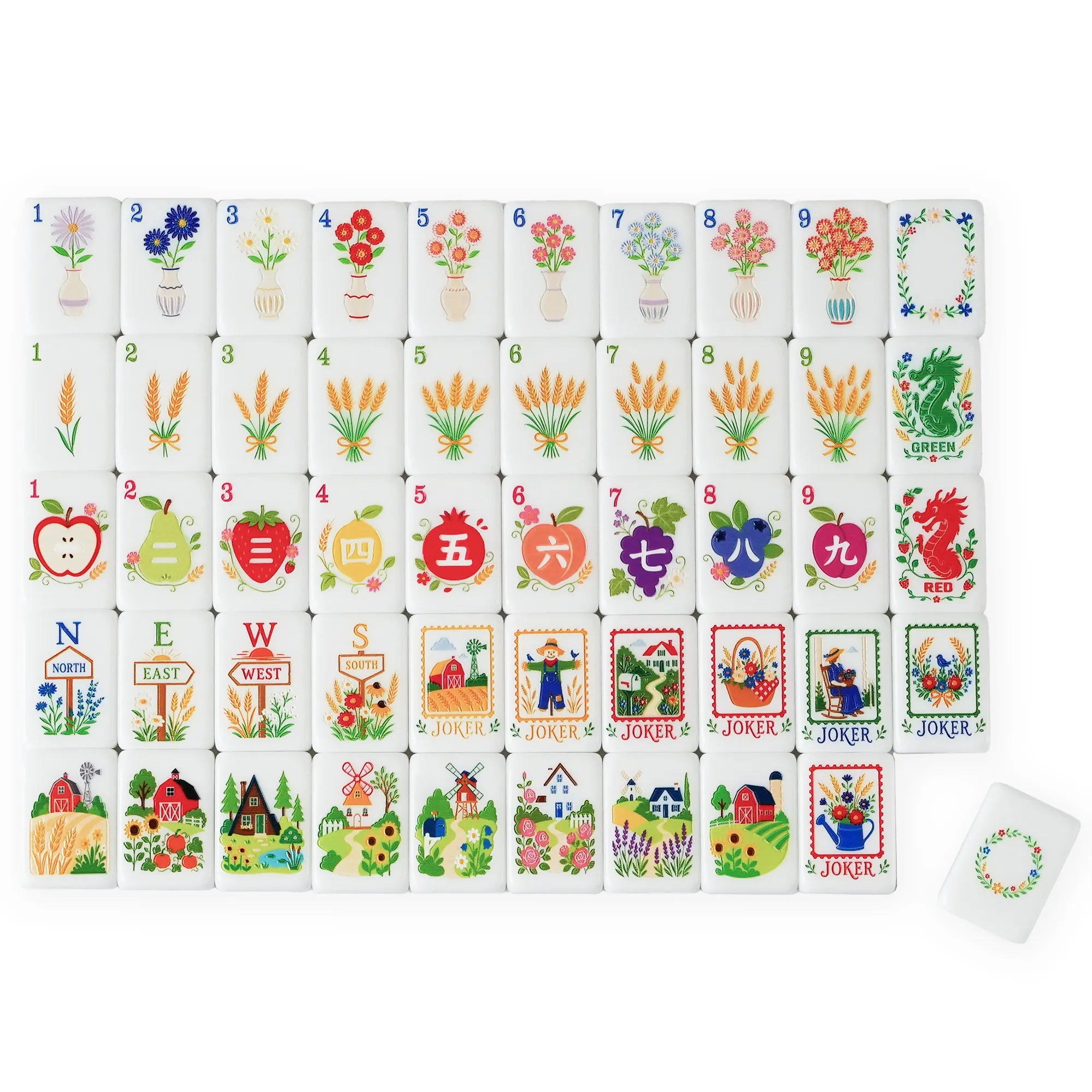 Country Farm Orchard Mahjong Set