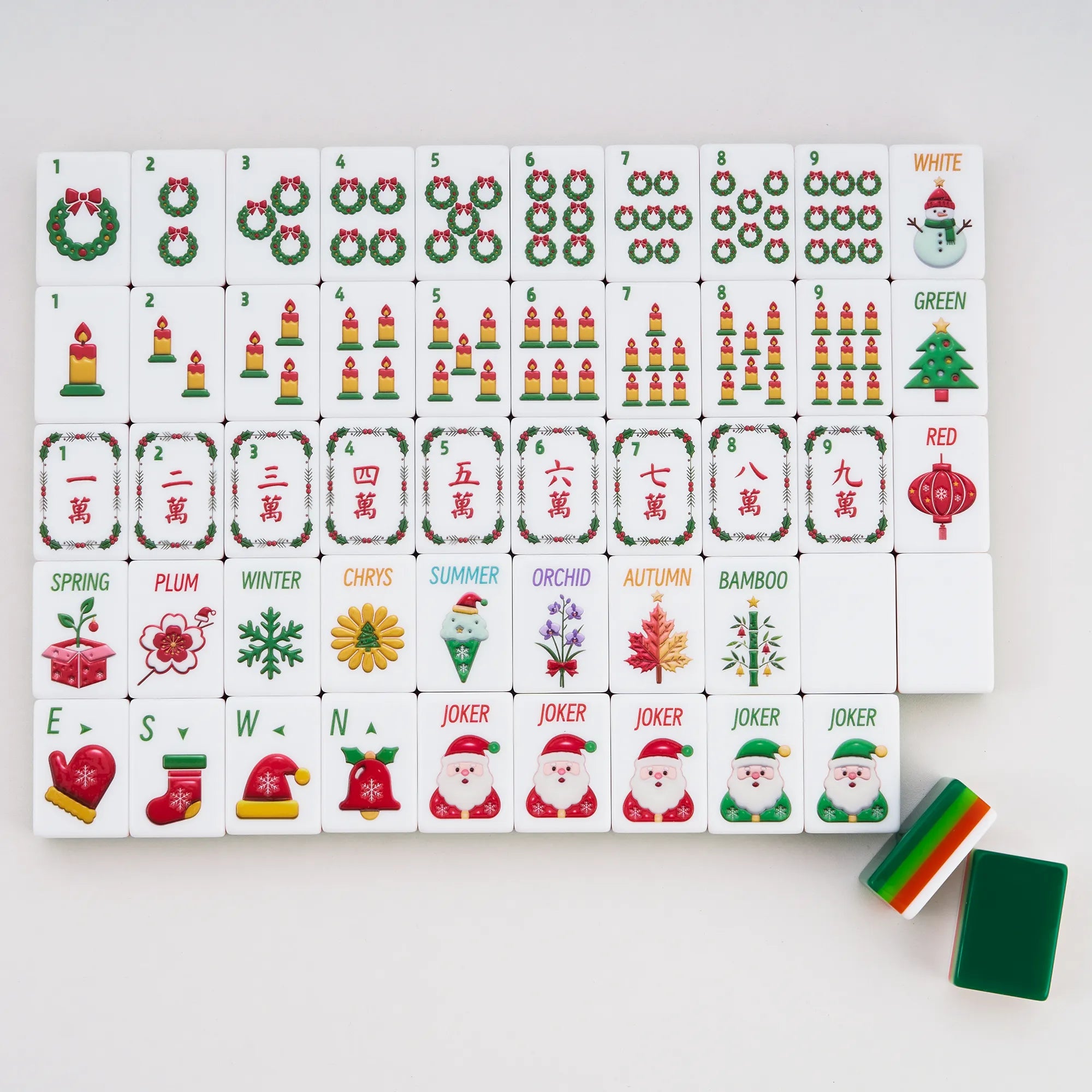 Vintage Noel Christmas Mahjong Set