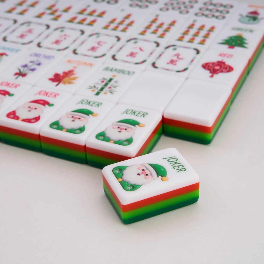 Vintage Noel Christmas Mahjong Set