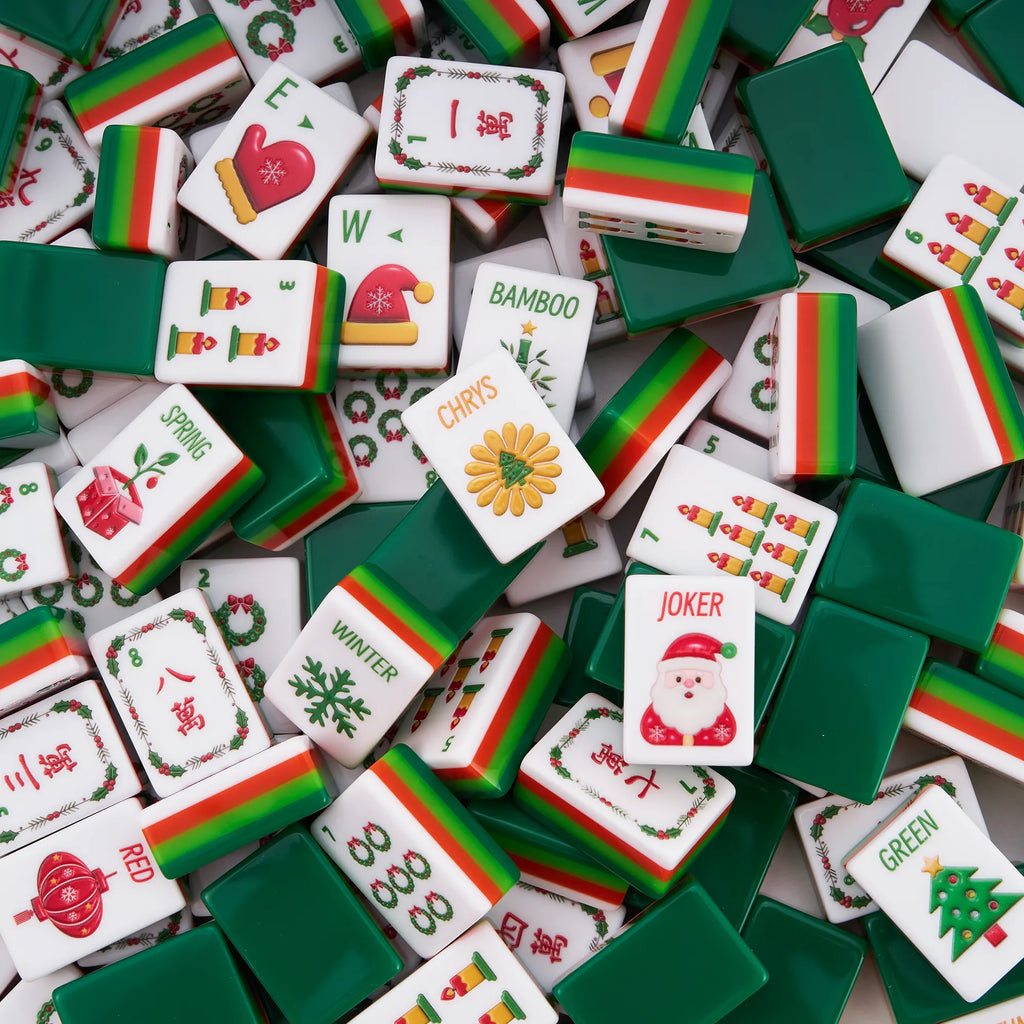 Vintage Noel Christmas Mahjong Set