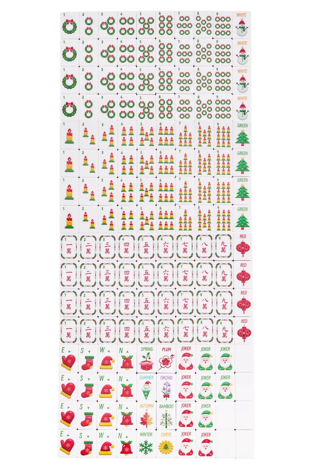 Vintage Noel Christmas Mahjong Set