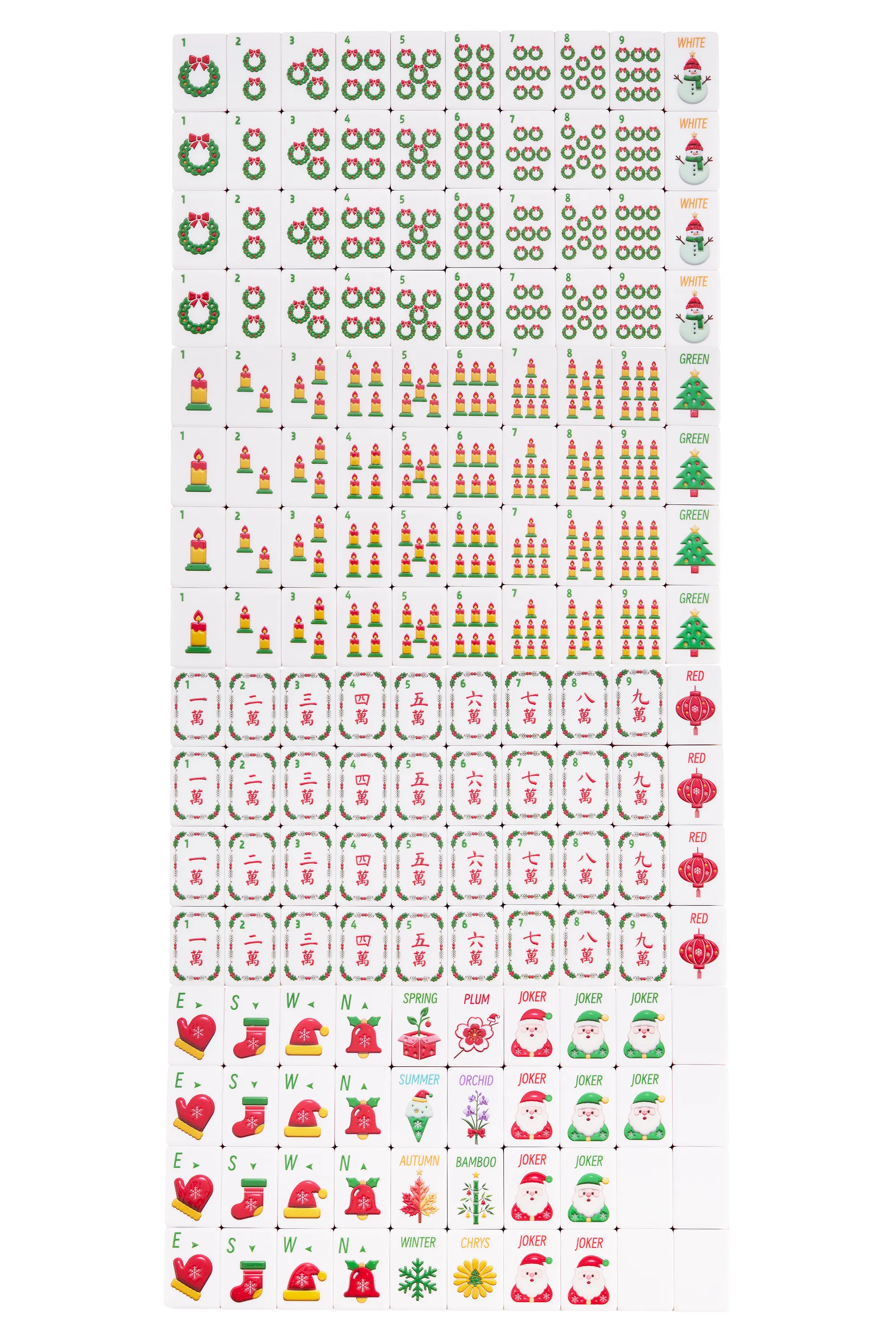 Vintage Noel Christmas Mahjong Set