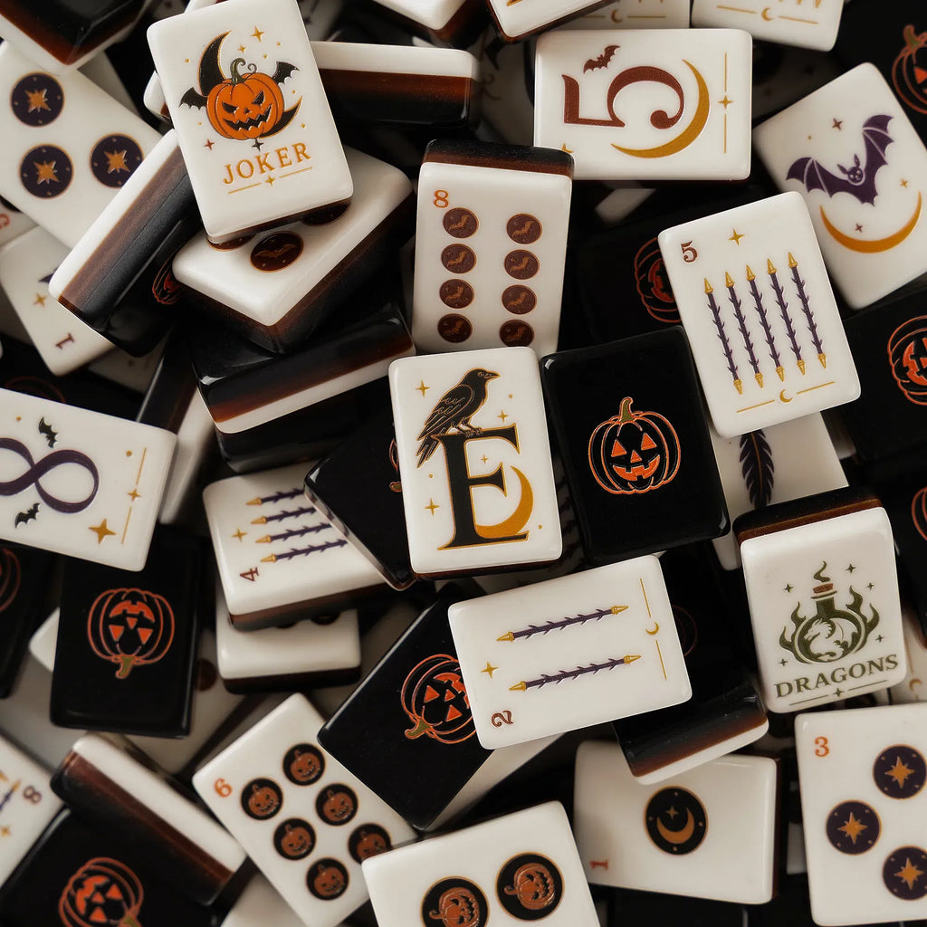 Midnight Witchcraft Halloween Mahjong Tiles