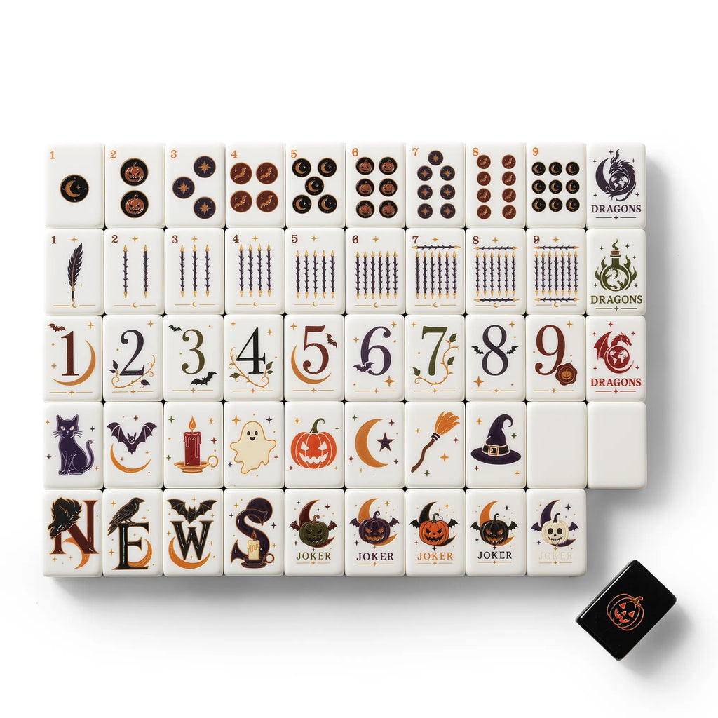 Midnight Witchcraft Halloween Mahjong Tiles