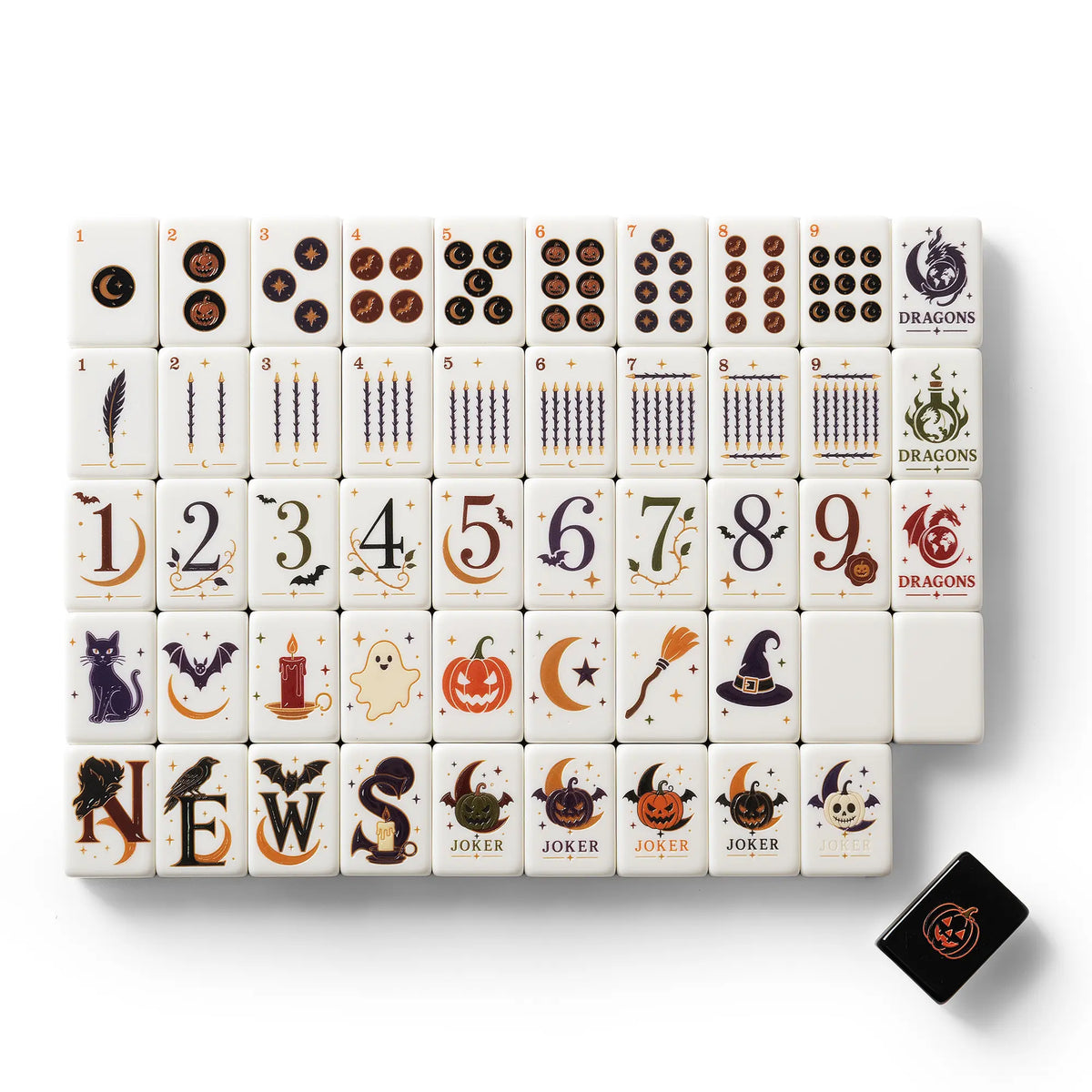 Midnight Witchcraft Halloween Mahjong Tiles