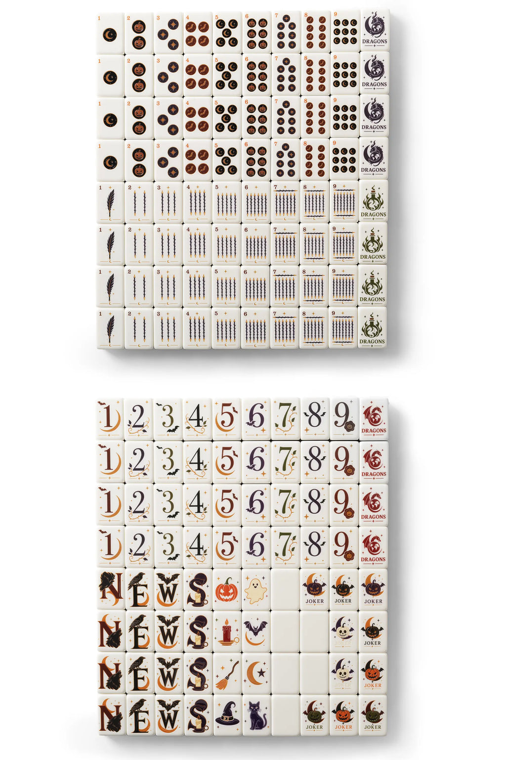 Midnight Witchcraft Halloween Mahjong Tiles