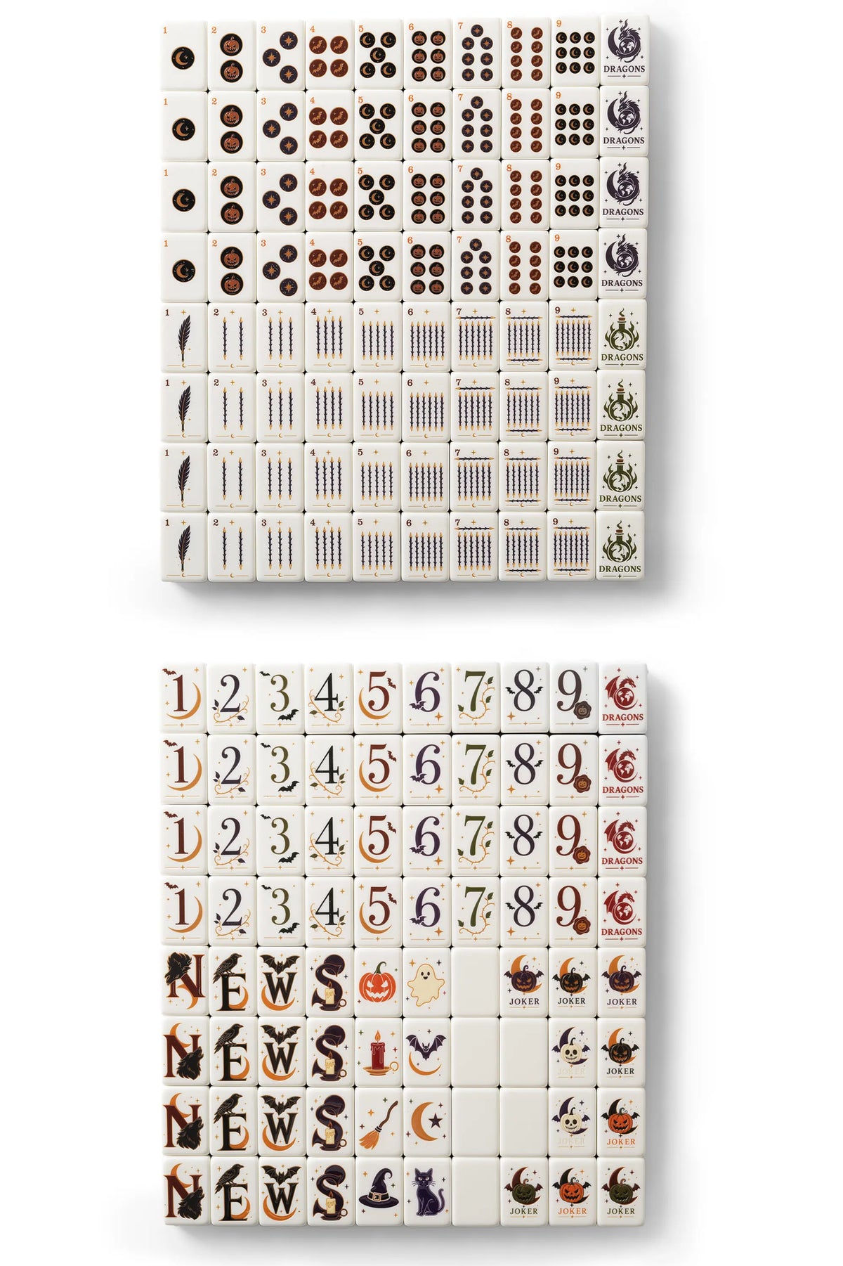 Midnight Witchcraft Halloween Mahjong Tiles