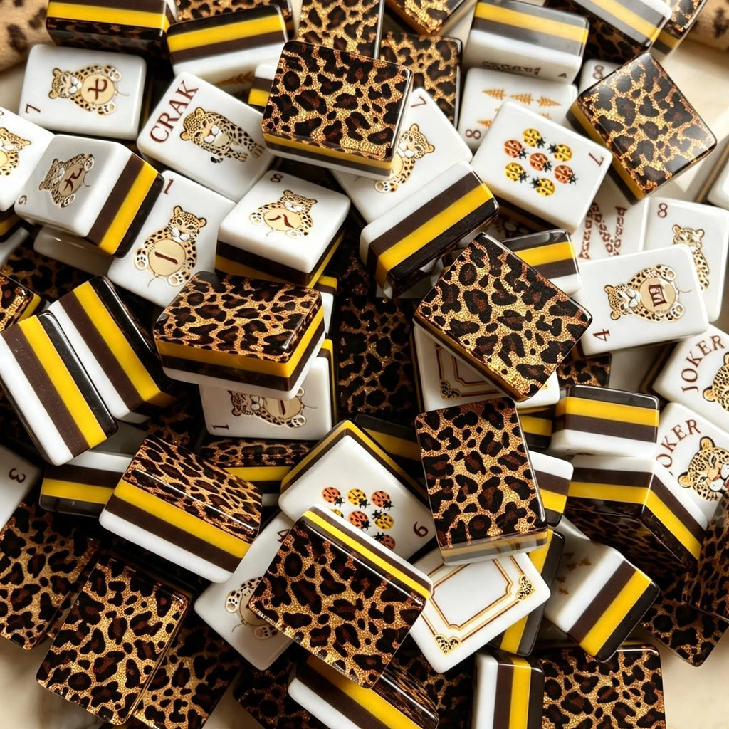 Glitter Leopard Wildwood Mahjong Set