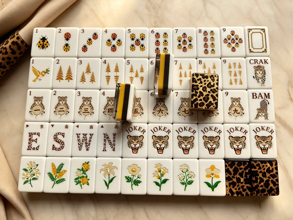 Glitter Leopard Wildwood Mahjong Set