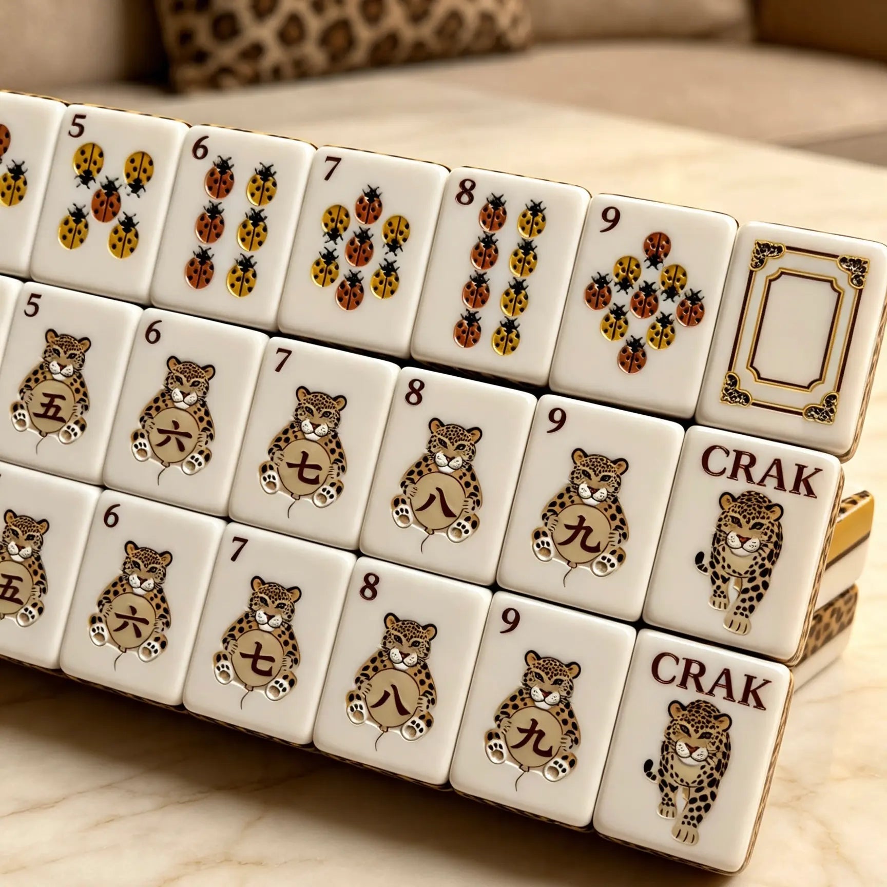 Glitter Leopard Wildwood Mahjong Set