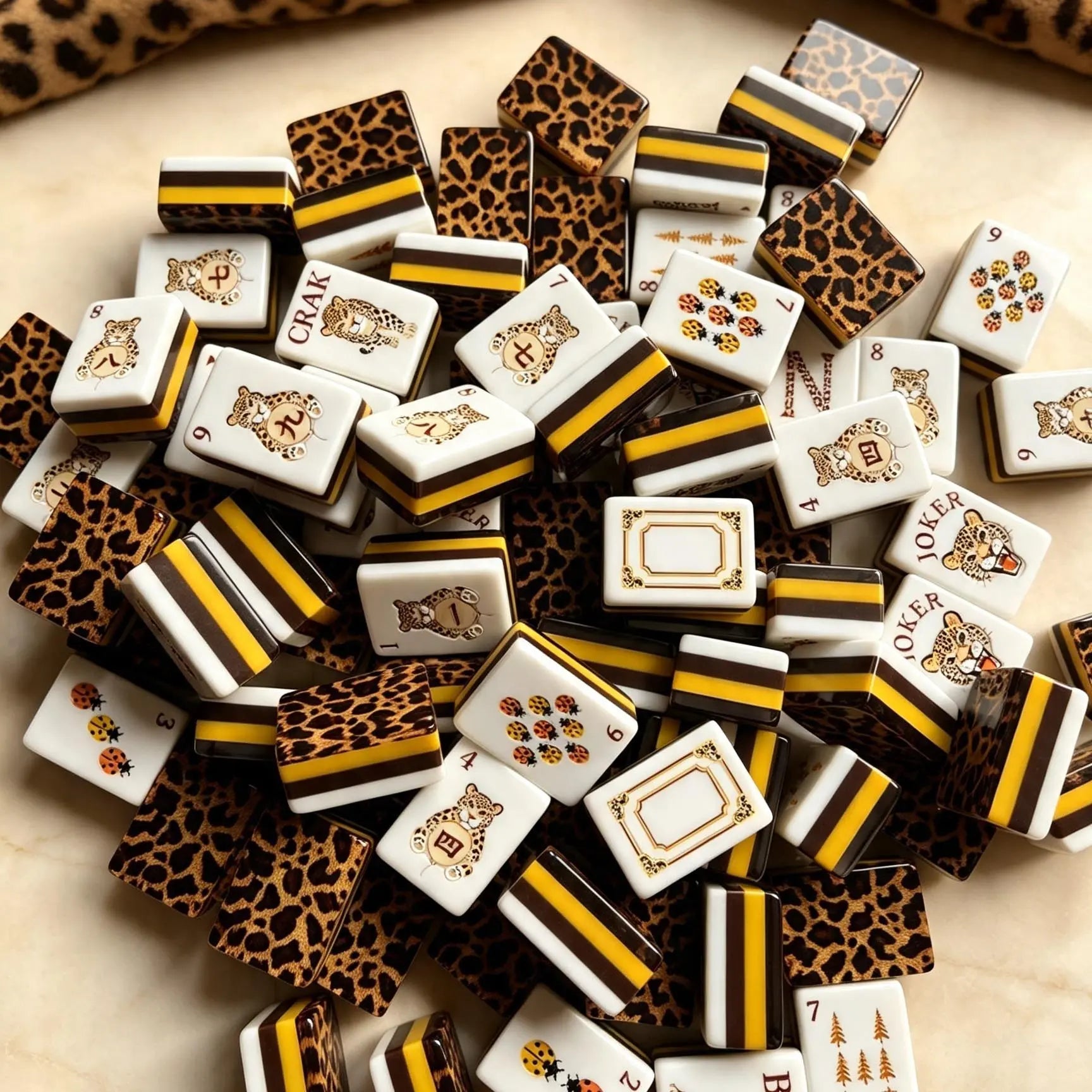 Glitter Leopard Wildwood Mahjong Set