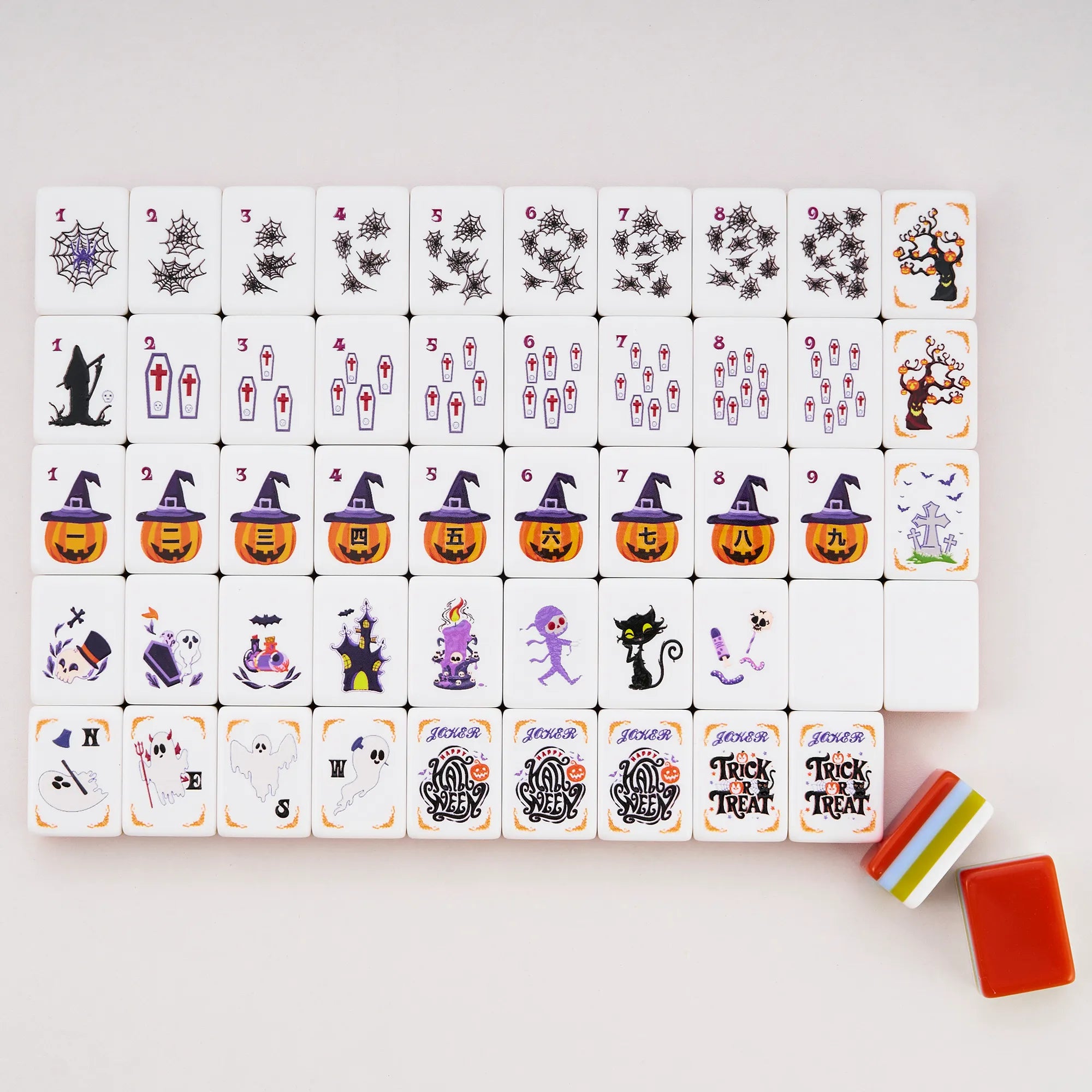 Pumpkin Spice Night Shade Halloween Mahjong Set