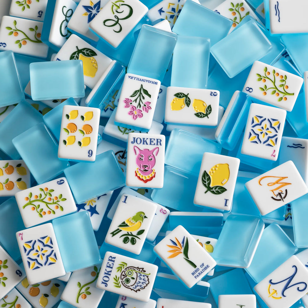 Blue Jelly Coastal Citrus Grove Mahjong Set