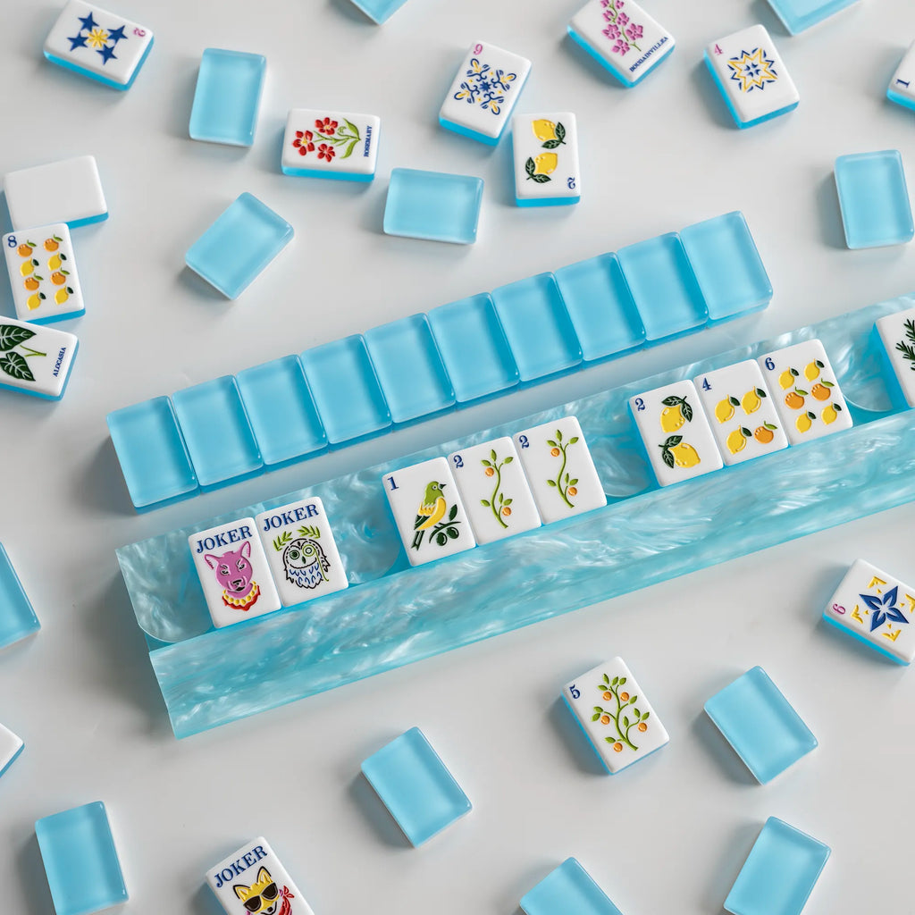Blue Jelly Coastal Citrus Grove Mahjong Set
