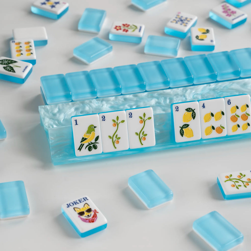 Blue Jelly Coastal Citrus Grove Mahjong Set