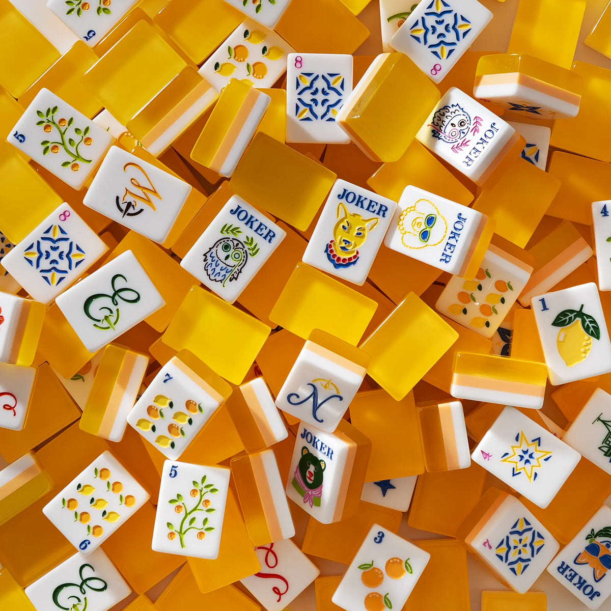 Lemon Citrus Mahjong Tiles
