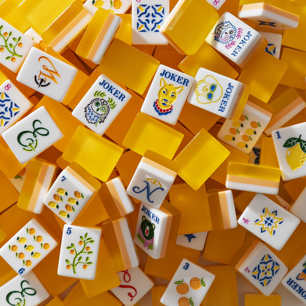 Lemon Citrus Mahjong Tiles