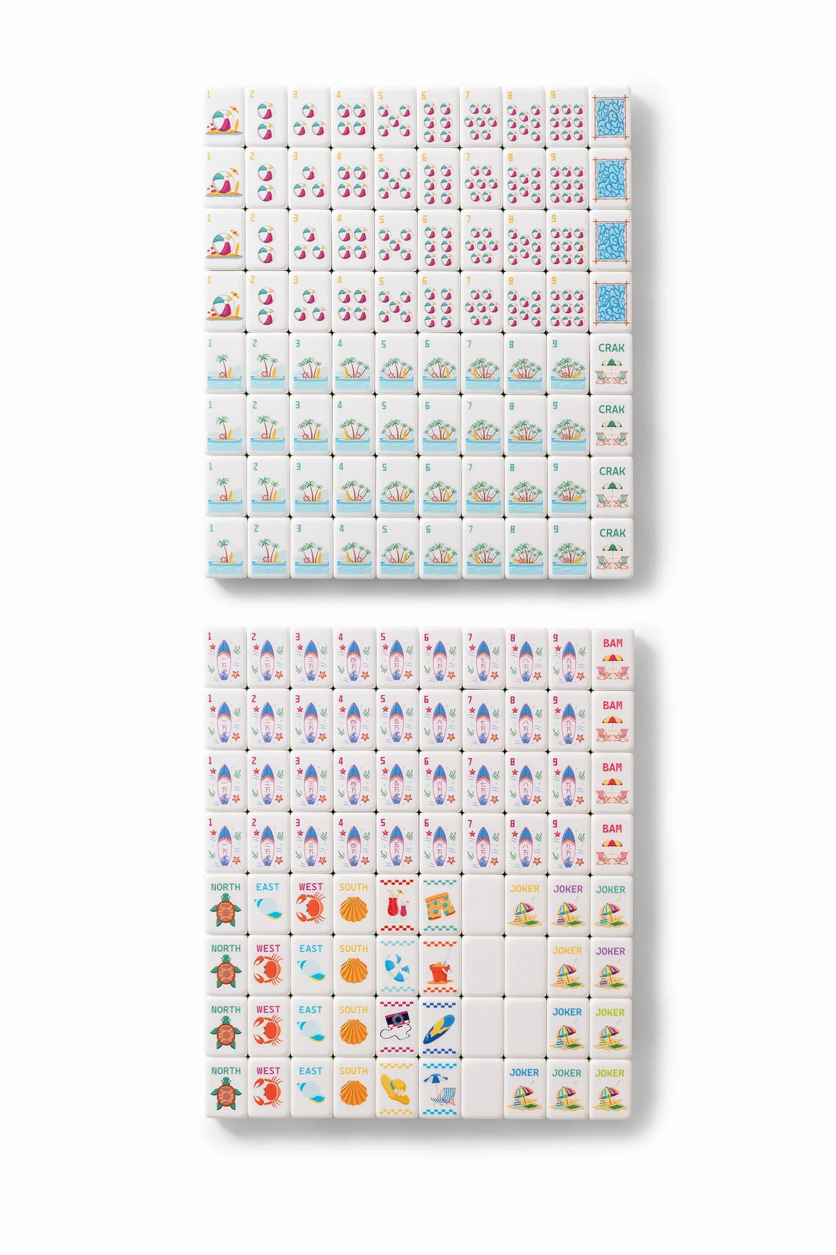 Sunny Beach Day Mahjong Tiles