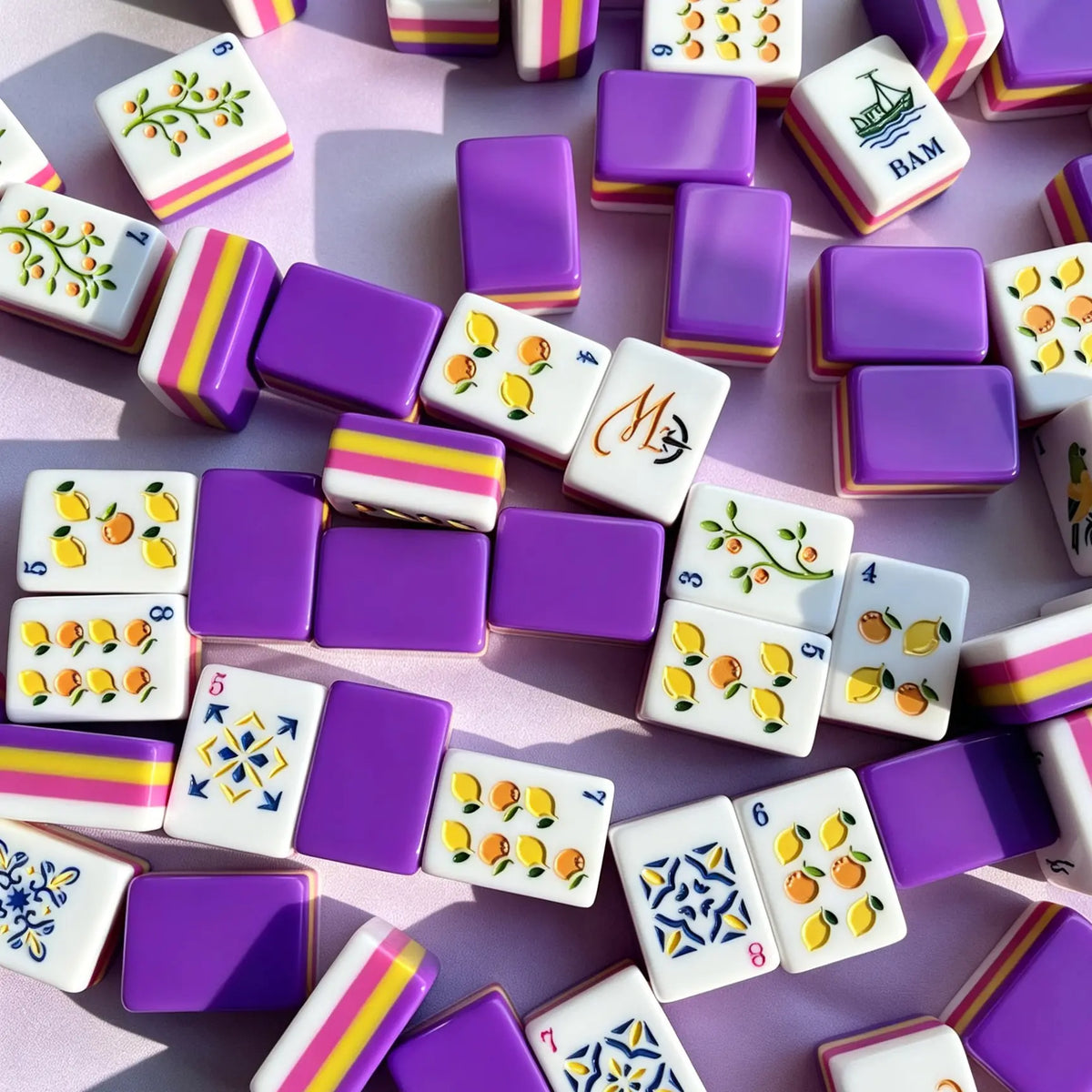 Lemon Citrus Mahjong Tiles