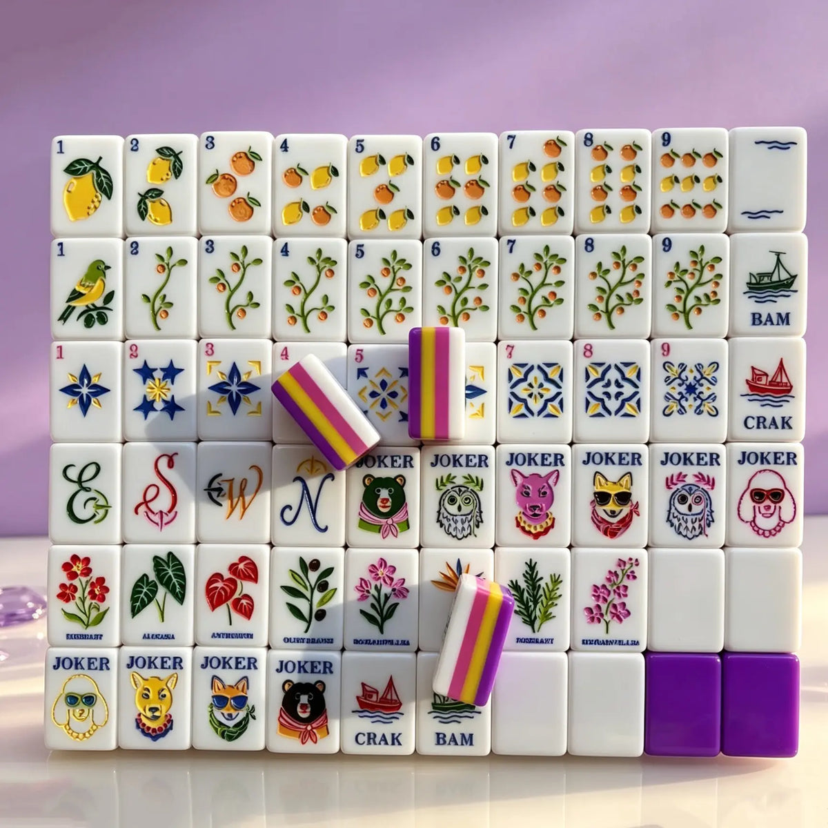 Lemon Citrus Mahjong Tiles