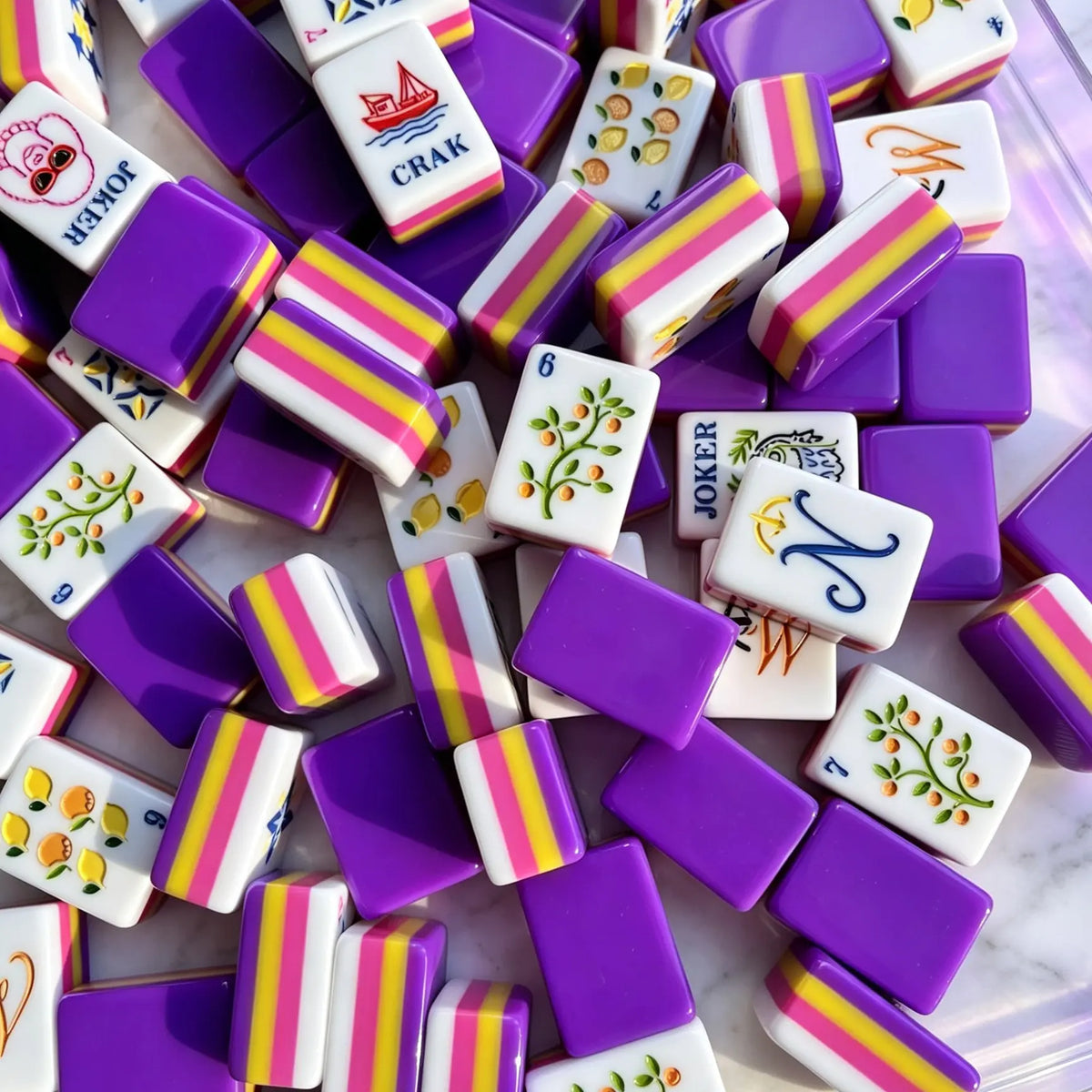 Lemon Citrus Mahjong Tiles