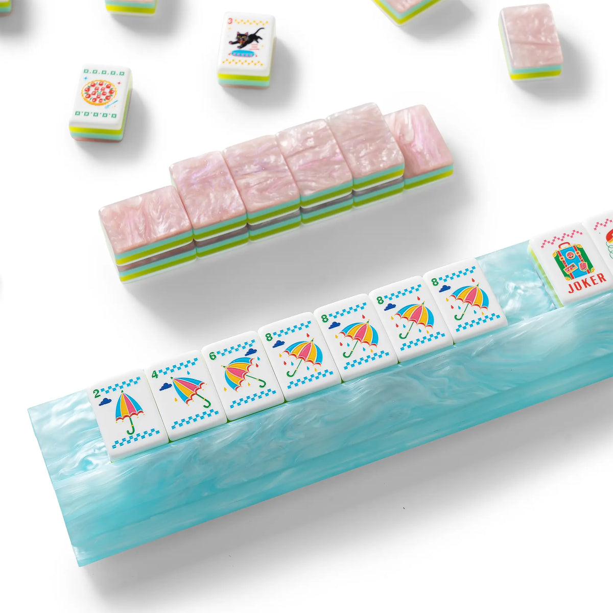 Retro Pop Black Cat Balloon Mahjong Tiles