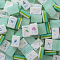 Mint Shimmer Ocean Reef Mahjong Tiles