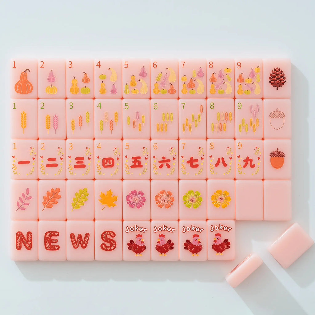 Autumn Harvest Thanksgiving Turkey Mahjong Tiles