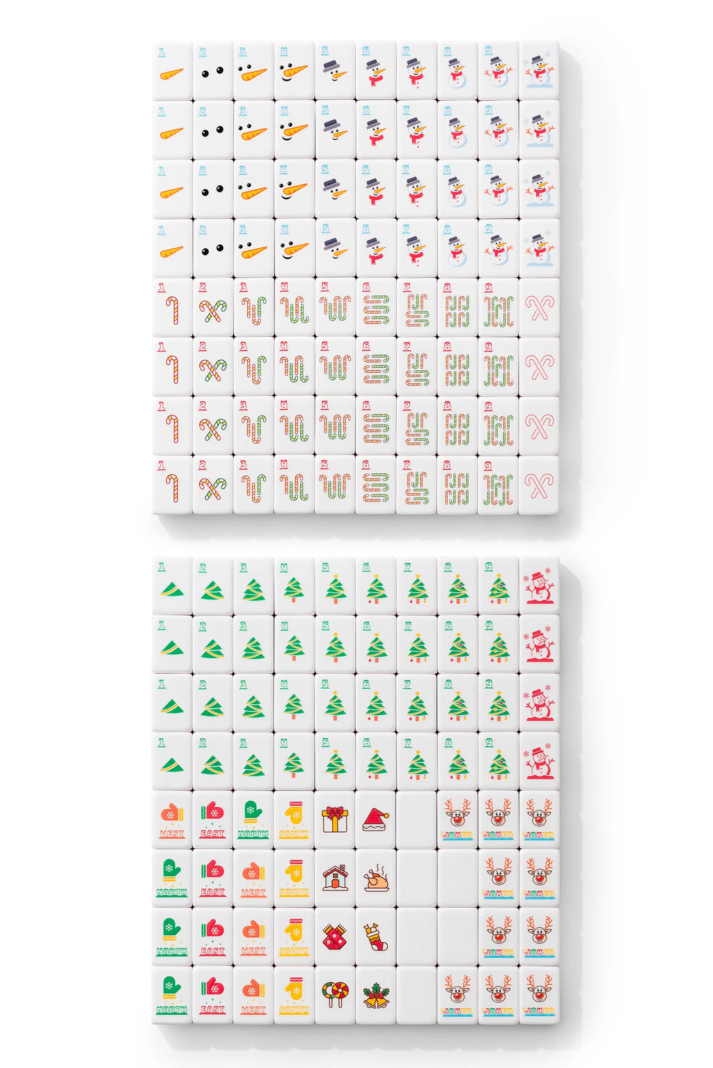 Emerald Reindeer Christmas Mahjong Tiles