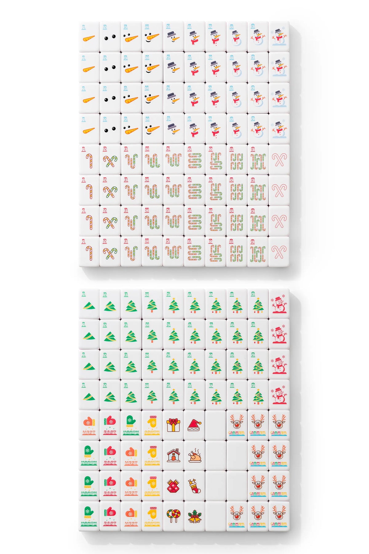 Emerald Reindeer Christmas Mahjong Tiles